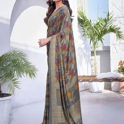 Lookmark Floral Printed Pure Chiffon Saree image 2