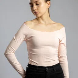 pyr8 Redamancii Women Vertical Striped Off-Shoulder Top image 1