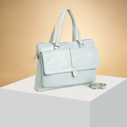 Forever Glam by Pantaloons Colourblocked PU Shopper Handheld Bag with Cut Work-picture-25