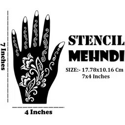 VOORKOMS Set Of 2 Mehndi Design Stencil Sticker image 3