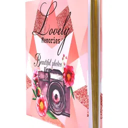 SEHAZ ARTWORKS Pink Lovely Memories Floral Printed Self Adhesive Photo Album 10 Sheets image 5