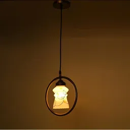 1ST TIME White & Black Printed Self Assembly Bell Ceiling Lamp image 3