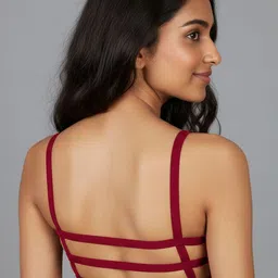 INDIROCKS Pack Of 3 Full Coverage Removable Padding Styled Back Workout Bra image 2