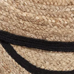 Art Avenue Fujairah Beige & Black Textured Round Floor Jute Carpet image 5