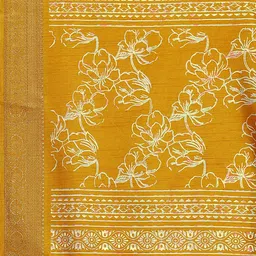 SSHAGUN LIFESTYLE Yellow Self Design Checkered Printed Bollywood Cotton Silk Saree image 3