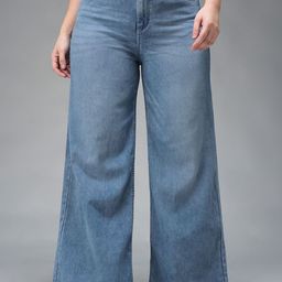 Miss Chase A+ Women Wide Leg High-Rise Light Fade Stretchable Jeans-picture-15