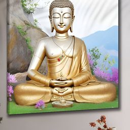 Livin'luxe White & Beige Buddha Religious Canvas Wall Art-picture-33