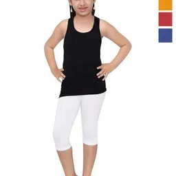FRENCH KLEIDER Girls Pack of 4 Cotton Mid-Rise Capris-picture-40