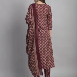 Roly Poly Women Floral Printed Regular Kurti with Trousers & With Dupatta image 5