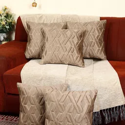 MONKDECOR Set Of 2 Brown Velvet Square Cushion Covers image 3