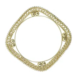 ZULKA Set of 4 Stylish Square Metal with Zircon Diamond Bangles image 3