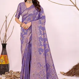 Moda Rapido women Woven Design Zari Silk Cotton Kanjeevaram Saree-image-88