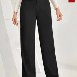 KERI PERRY Women Pack Of 2 Relaxed Straight Leg High-Rise Non Iron Trousers-image-83