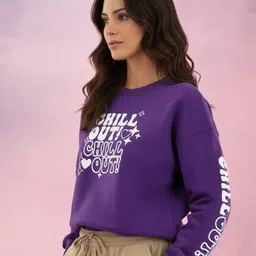 DressBerry Typography Printed Drop-Shoulder Sleeves Sweatshirt image 4