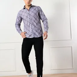 7 GEN Modern Gingham Checked Spread Collar Shirt-image-61