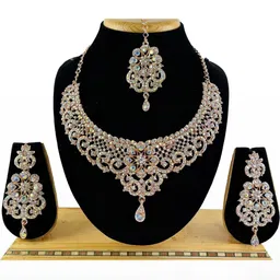 Anouk Rose Gold-Plated Stone Studded Jewellery Set image 1