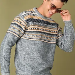 V-Mart Men Cotton Round Neck Pullover Sweaters-image-75