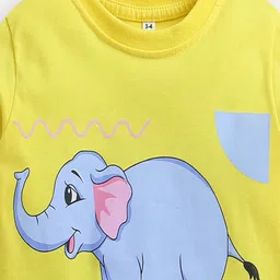 MUSHFAABAYA Kids Yellow Graphic Printed Long Sleeves T-shirt image 2