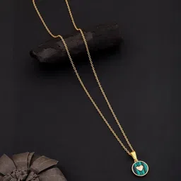 SZN Set Of 2 Gold-Plated Square Shaped Pendant With Chain image 4