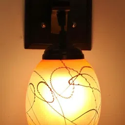 SOMIL Orange Glass Cylinder Printed Wall Lamps image 3