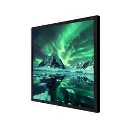 999Store Green & Black Northern Lights Canvas Wall Art image 4