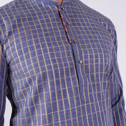 AURIK Men Checked Festive Straight Kurta image 4
