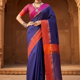Anouk Rustic Woven Design Silk Blend Handloom Taant Saree-image-93