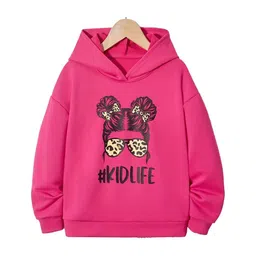 KEESOR Girls Printed Hooded Sweatshirt-image-82