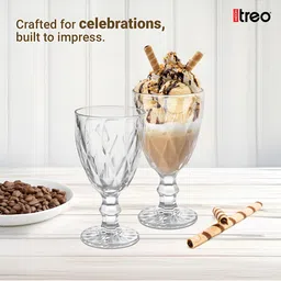 Treo Victoria Transparent Set of 6 Ice Cream Bowl-300ml image 5