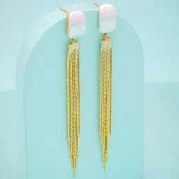 Kushal's Fashion Jewellery Gold-Plated Zircon Studded Classic Drop Earrings-picture-34