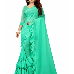 Flip The Style Ruffles Saree With Unstitched Blouse Piece-image-55