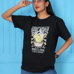 VEROCONIC Women Graphic Printed Round Neck Relaxed Fit T-shirt-image-15