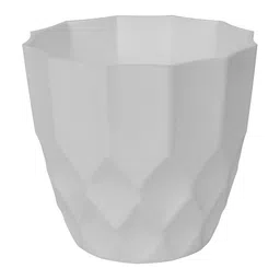 Kuber Industries White 2 Pieces Textured Flower Pots Planters image 4