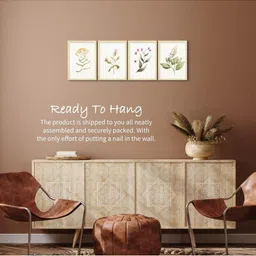 TAGVE Set of 4 Vintage Botany Floral Wall Frame image 3