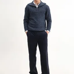 RARE RABBIT Men Alfert Navy Dusky Long Sleeves Pullover image 5