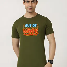 KaamBhari Typographic Printed Round Neck Pure Cotton T-shirt-picture-34