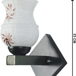 1ST TIME Brown & Black Glass Printed Cylinder Shaped Wall Lamp image 2