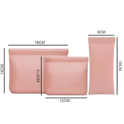 HOUSE OF QUIRK Pink Set of 3 Water Resistant Makeup Organiser Organisers image 3