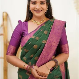 Moda Rapido Woven Design Zari Silk Blend Saree image 5