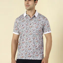 Allen Solly Men Printed Polo Collar Cotton T-shirt-picture-39