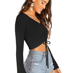 DHRUVIL IMPEX Women Bell Sleeve Crop Top image 5