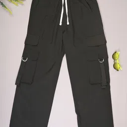 V-Mart Girls Regular Fit Mid-Rise Cargos Trouser-image-2