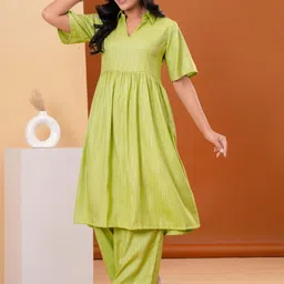 SIDDHANAM Striped Pure Cotton Tunic & Trousers Co-Ords image 4