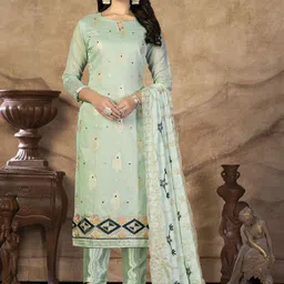 SAINOOR Embroidered Semi-Stitched Dress Material-picture-13