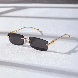 Being Better Unisex Black Lens & Gold-Toned Rectangle Sunglasses with-picture-12