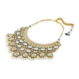 Zaveri Pearls Gold-Plated Kundan Stone Studded & Beaded Jewellery Set image 4