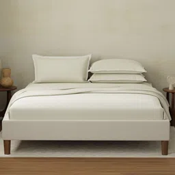 Boutique Living India Grey Pure Cotton 400 TC King Bedsheet Set - 2.74 m x 2.74 m-picture-17