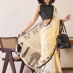 Anouk Rustic Warli Ready to Wear Bagh Saree-picture-10