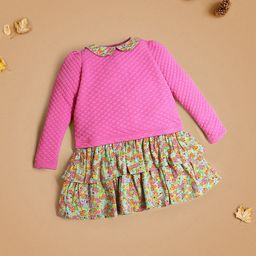Cherry Crumble Floral Print Peter Pan Collar Fit & Flare Dress-picture-48