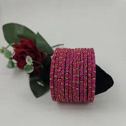 Navika Fancy Glass Bangles Set Of 12 Artificial Stone Studded Bangles-picture-11